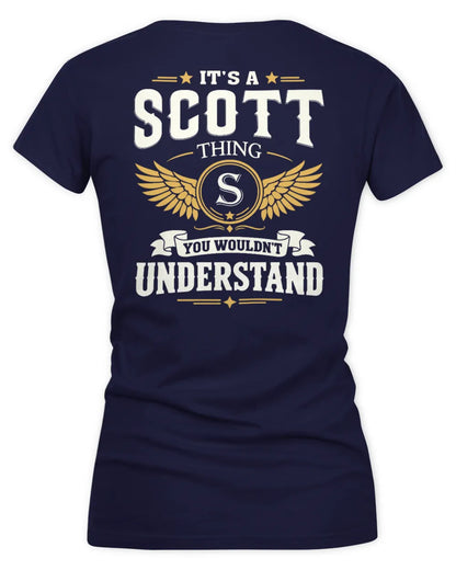 SCOTT KT06-M008 It’s a [NAME] Thing – You Wouldn’t Understand | Personalized Vintage T-Shirt - Women's V-Neck T-Shirt - Navy