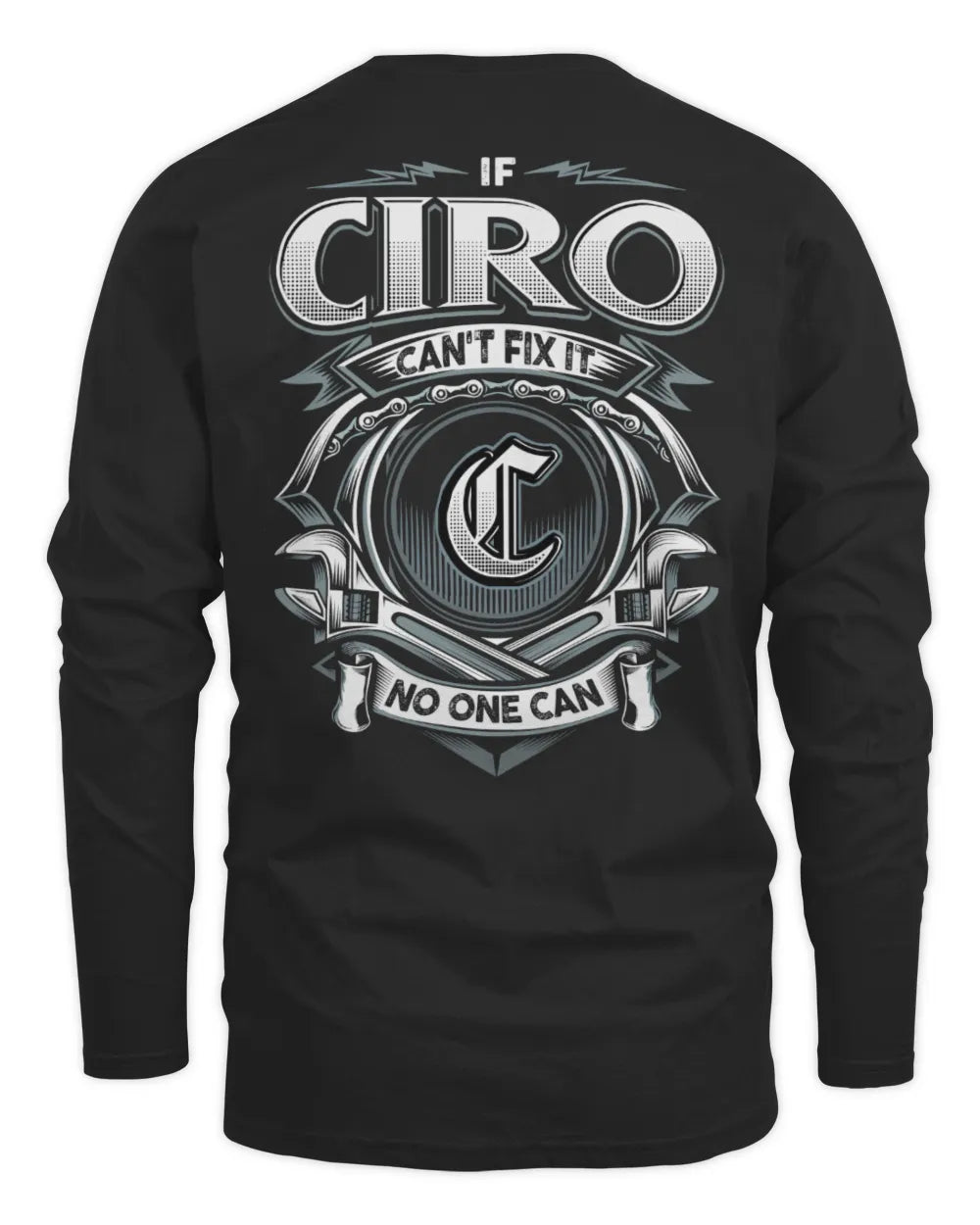 CIRO AP81-K4-626 - Personalized Ahmed Quote Apparel “If Ahmed Can't Fix It, No One Can” - Men's Long Sleeved T-Shirt - Black