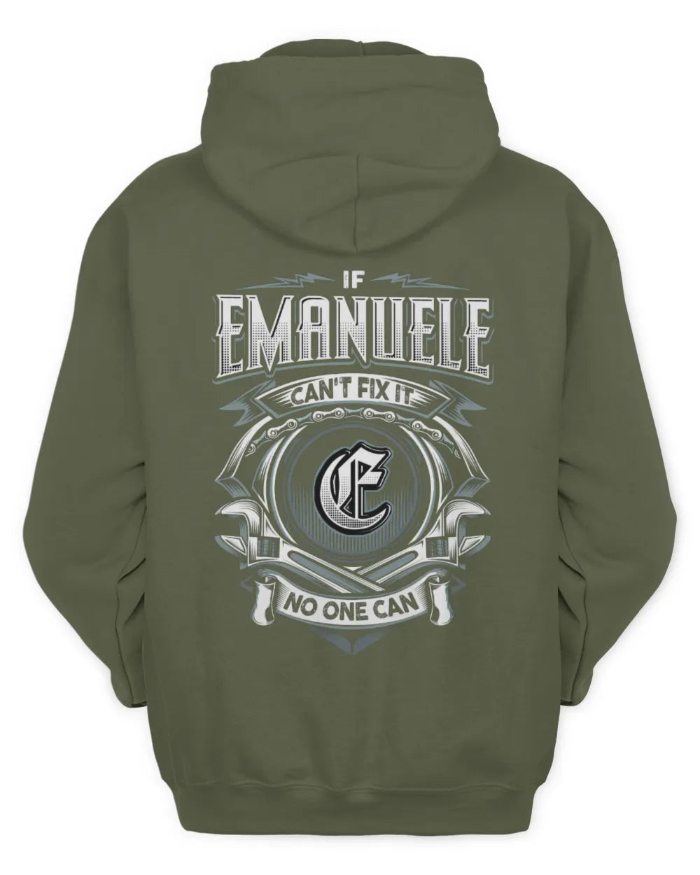 EMANUELE AP81-K4-626 - Personalized Ahmed Quote Apparel “If Ahmed Can't Fix It, No One Can” - Unisex Hoodie - Military Green