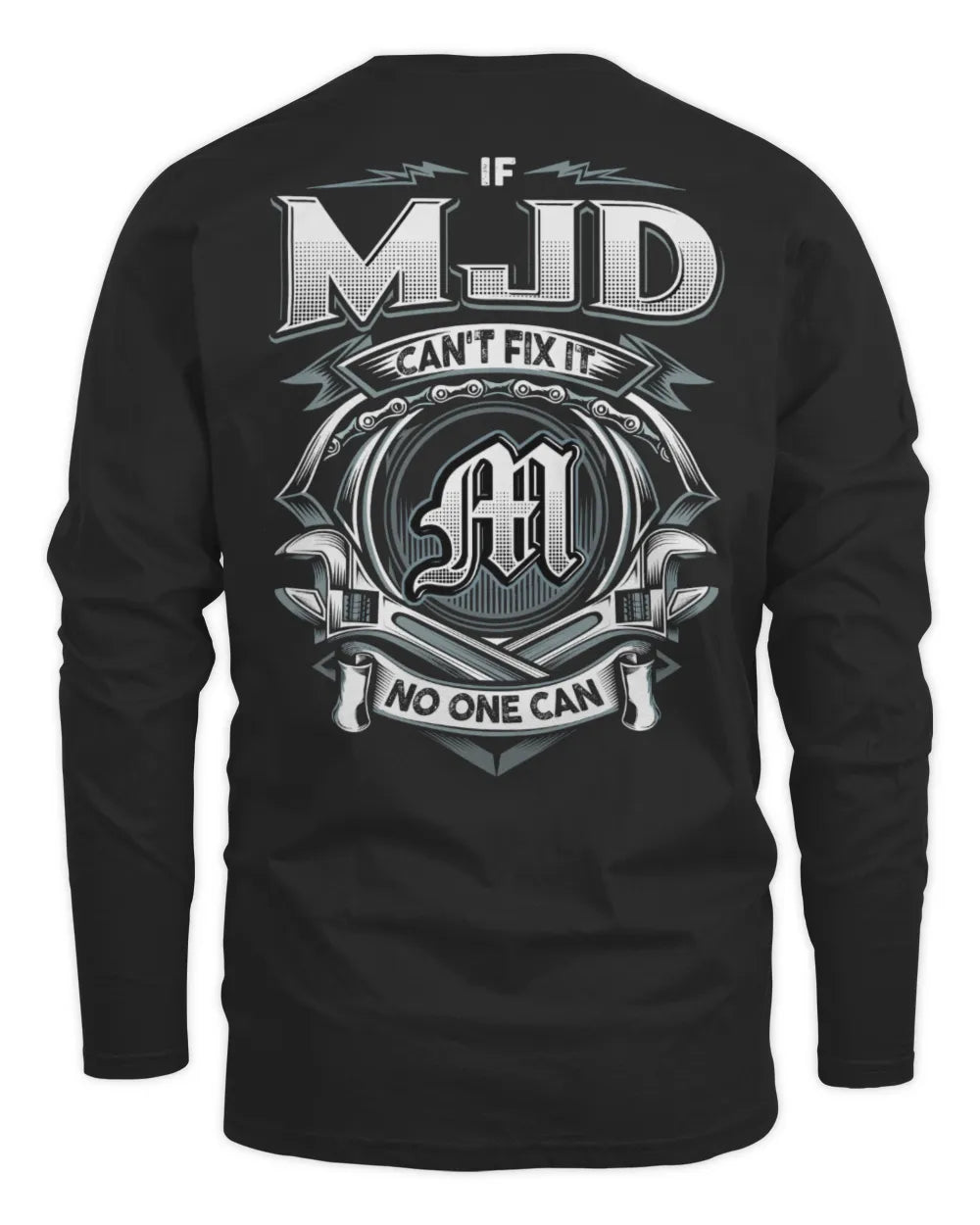 MJD AP81-K4-626 - Personalized Ahmed Quote Apparel “If Ahmed Can't Fix It, No One Can” - Men's Long Sleeved T-Shirt - Black