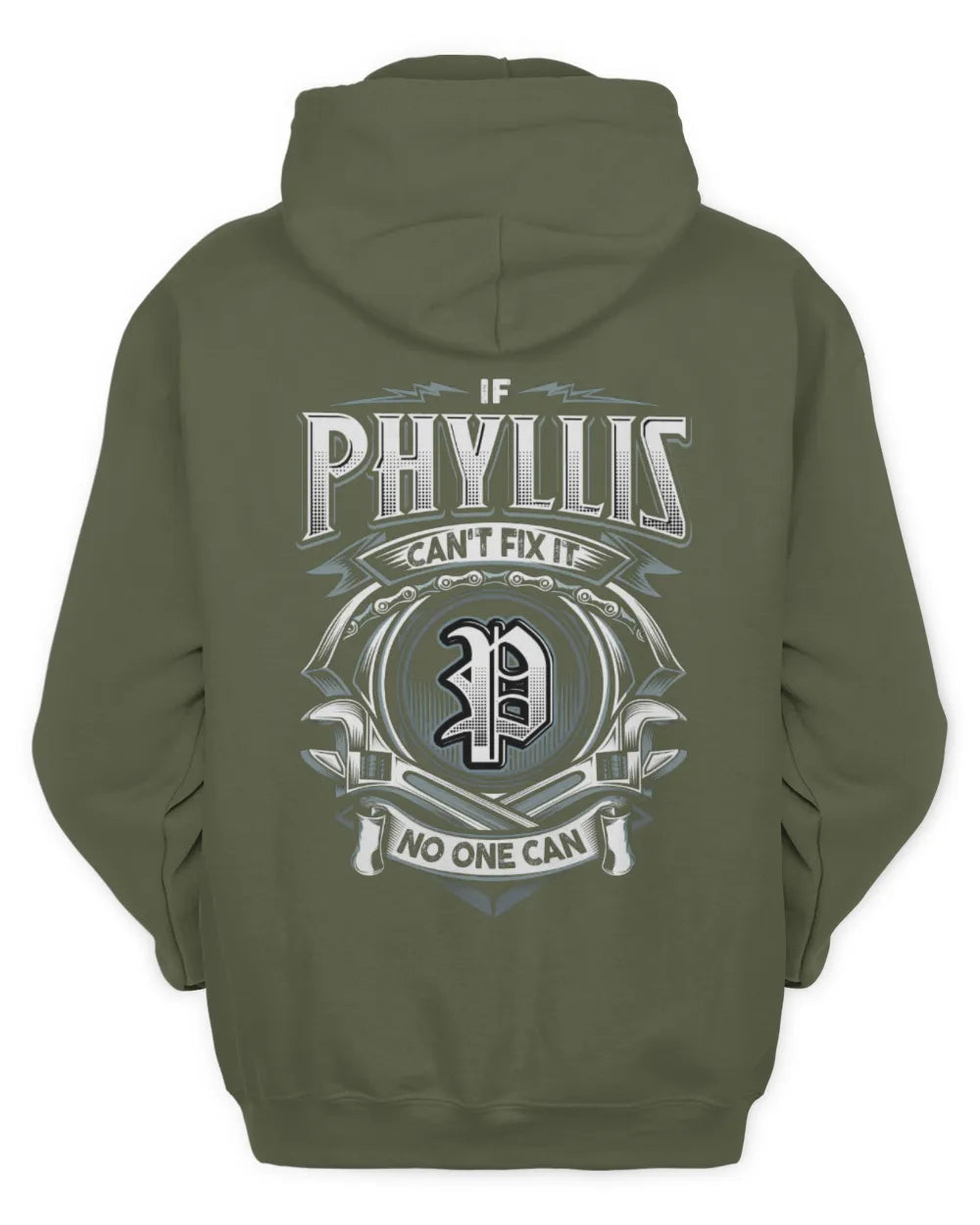 PHYLLIS AP81-K4-626 - Personalized Ahmed Quote Apparel “If Ahmed Can't Fix It, No One Can” - Unisex Hoodie - Military Green