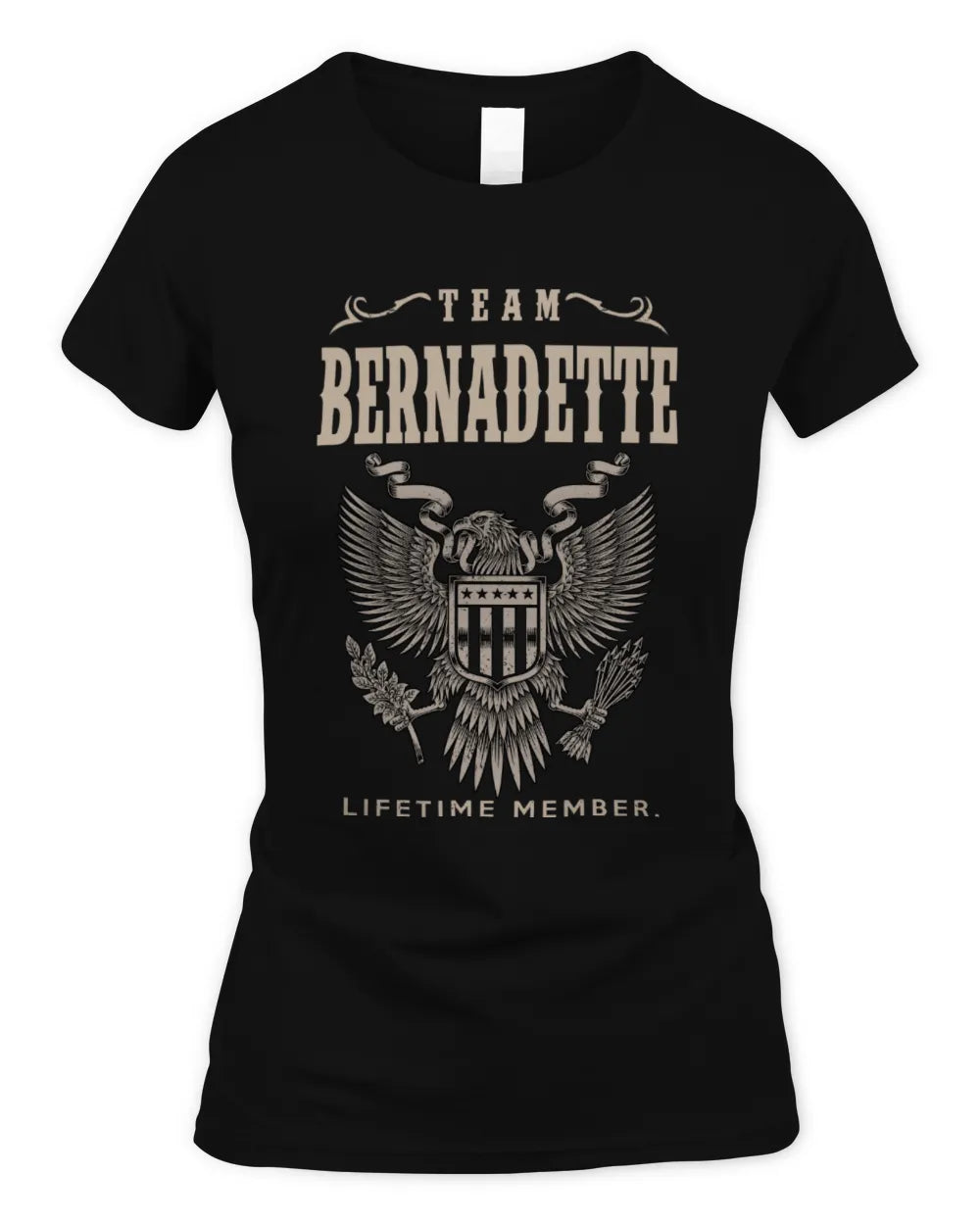 BERNADETTE TP06-K82 – Personalized Classic Style Apparel “Team NAME Lifetime Member” - Women's Standard T-Shirt - Black