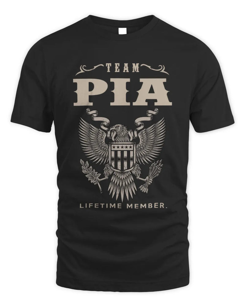 PIA TP06-K82 – Personalized Classic Style Apparel “Team NAME Lifetime Member” - Unisex Standard T-Shirt - Black