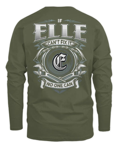 ELLE AP81-K4-626 - Personalized Ahmed Quote Apparel “If Ahmed Can't Fix It, No One Can” - Men's Long Sleeved T-Shirt - Military Green