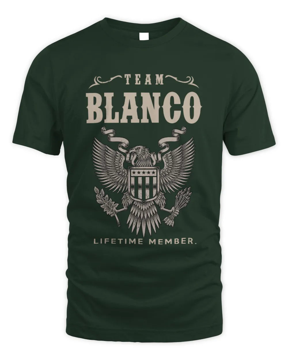 BLANCO TP06-K82 – Personalized Classic Style Apparel “Team NAME Lifetime Member” - Unisex Standard T-Shirt - Forest Green