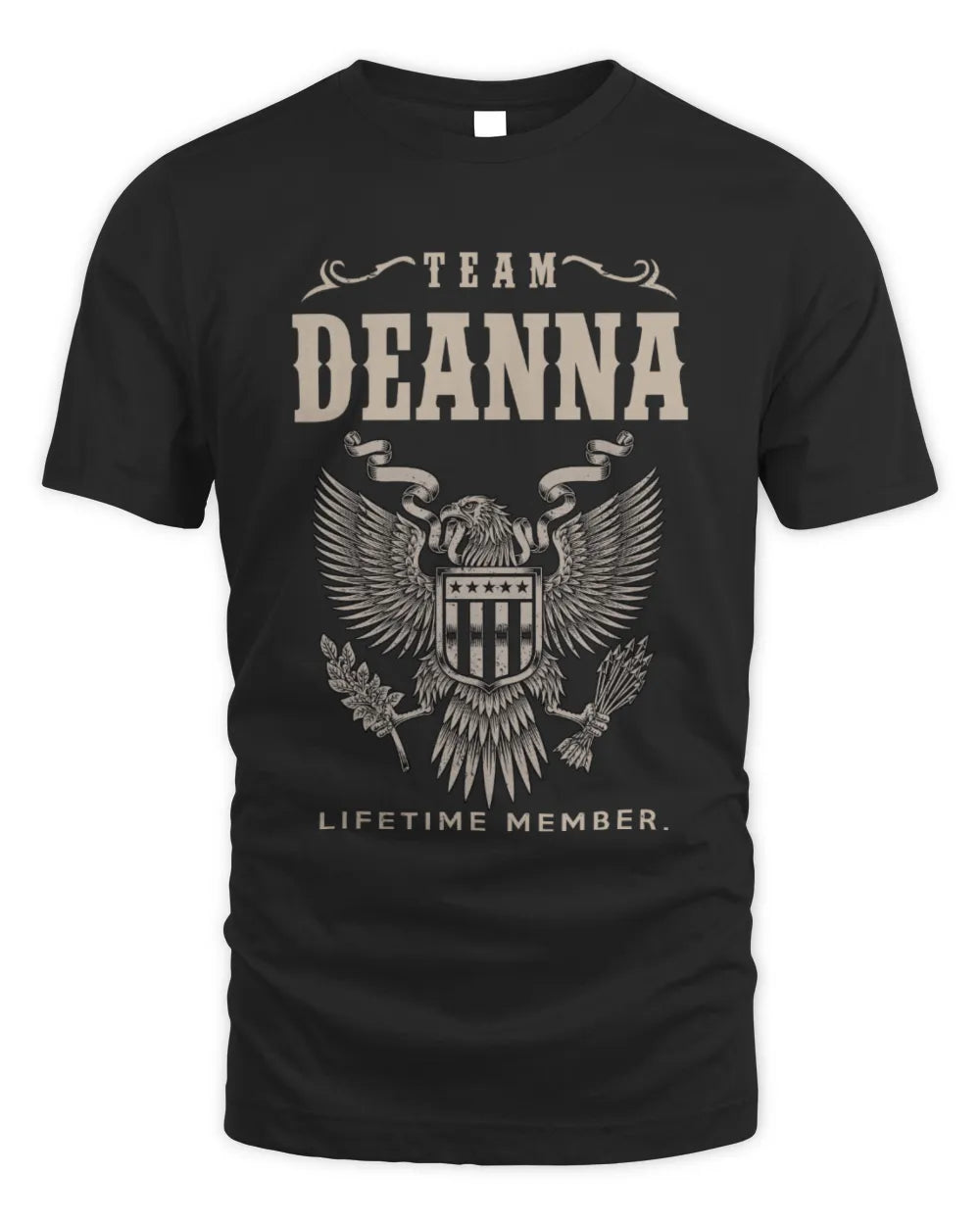 DEANNA TP06-K82 – Personalized Classic Style Apparel “Team NAME Lifetime Member” - Unisex Standard T-Shirt - Black