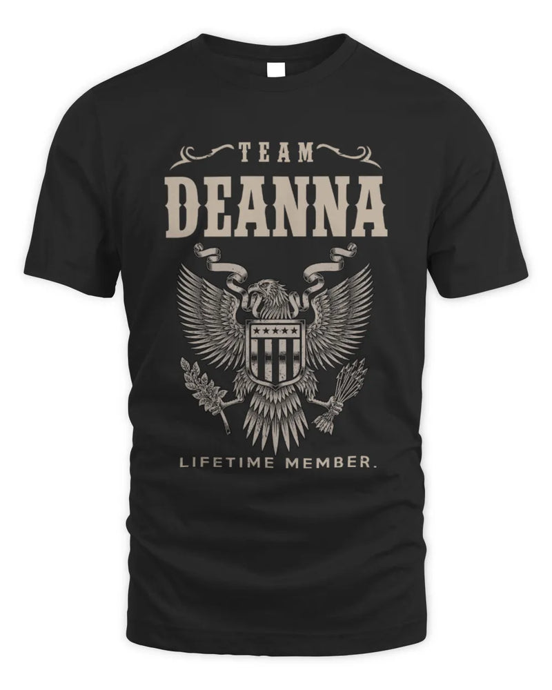 DEANNA TP06-K82 – Personalized Classic Style Apparel “Team NAME Lifetime Member” - Unisex Standard T-Shirt - Black
