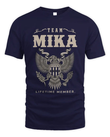 MIKA TP06-K82 – Personalized Classic Style Apparel “Team NAME Lifetime Member” - Unisex Standard T-Shirt - Navy