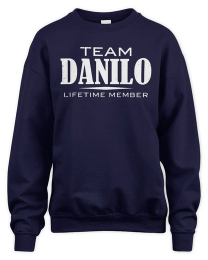 DANILO BL62-K4-128 - Personalized “Team AARON Lifetime Member” - Unisex Sweatshirt - Navy