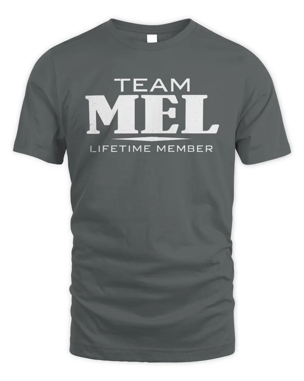 MEL BL62-K4-128 - Personalized “Team NAME Lifetime Member” - Unisex Standard T-Shirt - Charcoal