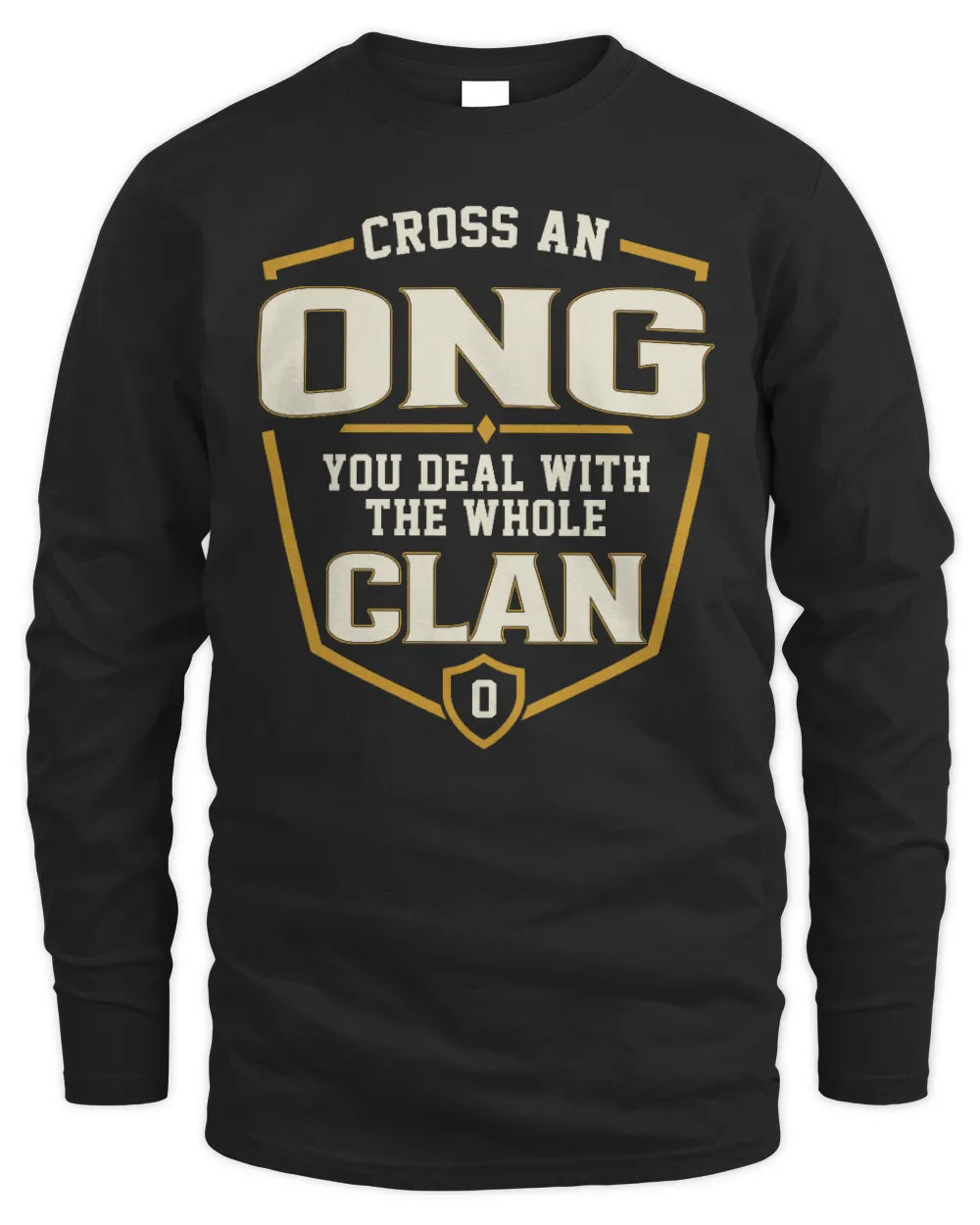 ONG NT1-K008 Cross A/An NAME, You Deal With the Whole Clan | Personalized Vintage T-Shirt - Men's Long Sleeved T-Shirt - Black