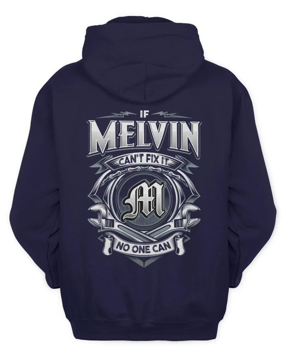 MELVIN AP81-K4-626 - Personalized Ahmed Quote Apparel “If Ahmed Can't Fix It, No One Can” - Unisex Hoodie - Navy