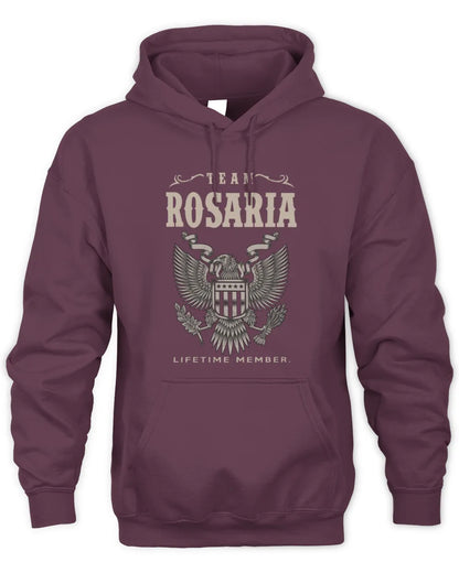 ROSARIA TP06-K82 – Personalized Classic Style Apparel “Team NAME Lifetime Member” - Unisex Hoodie - Maroon