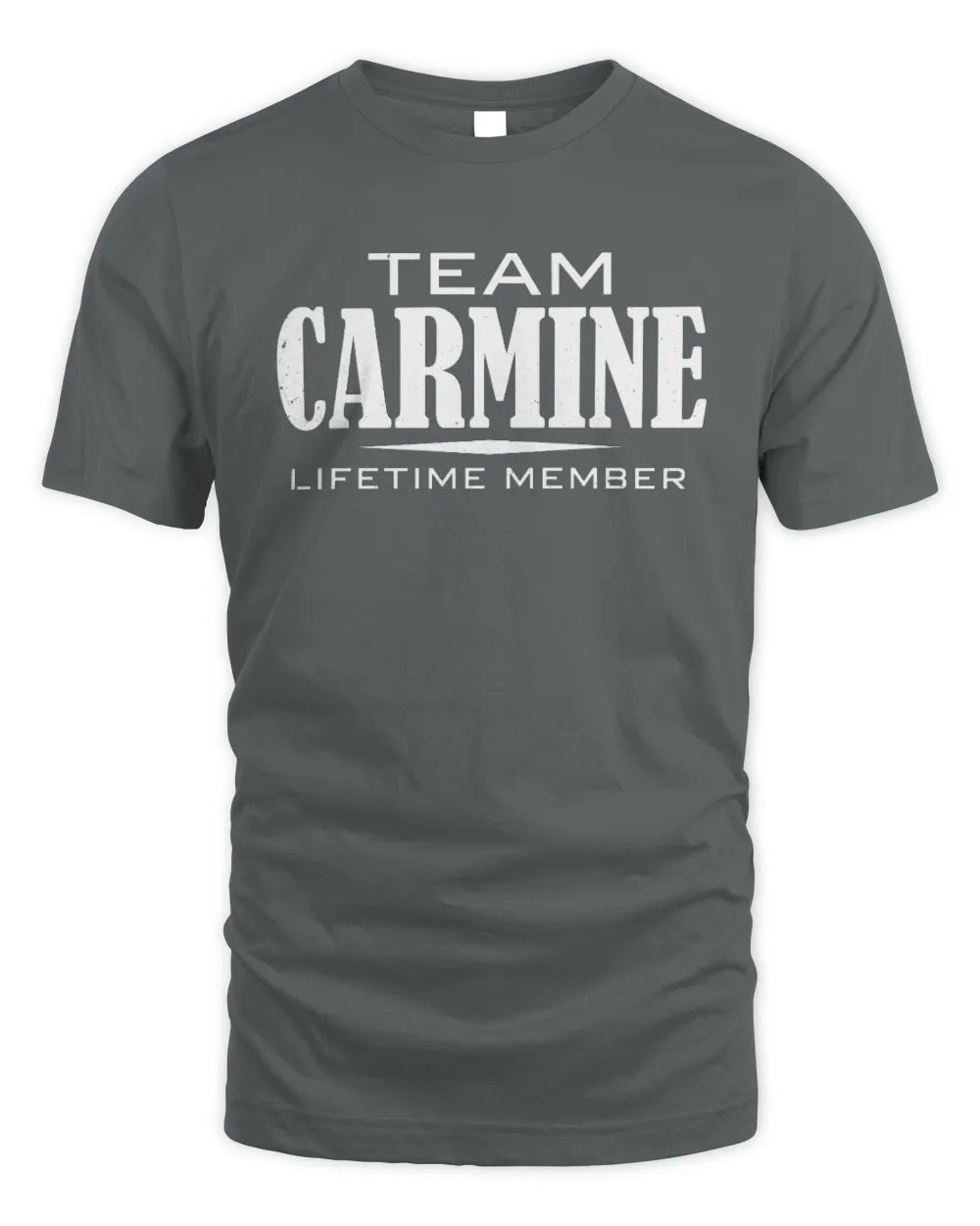 CARMINE BL62-K4-128 - Personalized “Team NAME Lifetime Member” - Unisex Standard T-Shirt - Charcoal