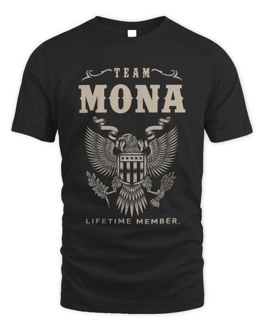 MONA TP06-K82 – Personalized Classic Style Apparel “Team NAME Lifetime Member” - Unisex Standard T-Shirt - Black