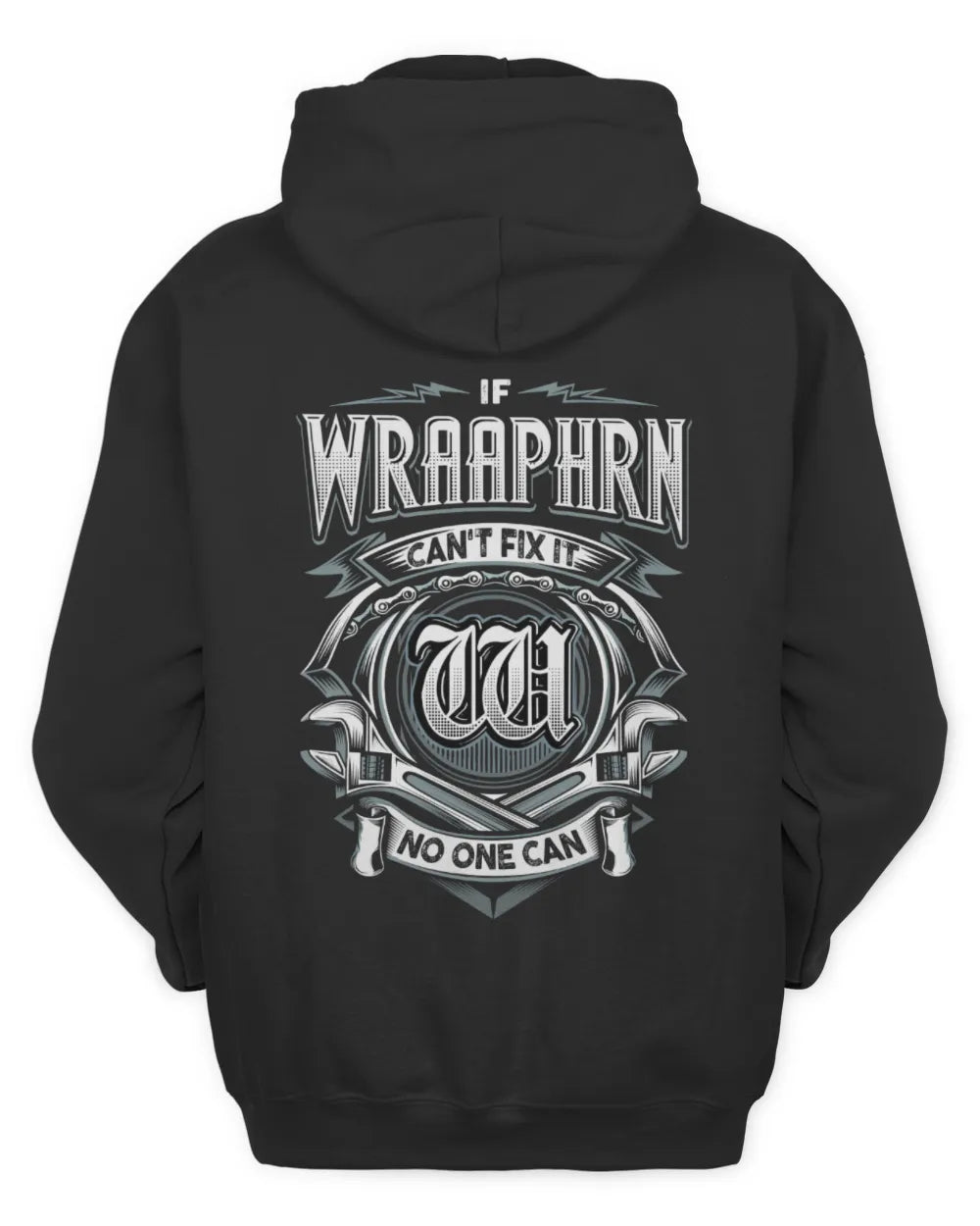 WRAAPHRN AP81-K4-626 - Personalized Ahmed Quote Apparel “If Ahmed Can't Fix It, No One Can” - Unisex Hoodie - Black