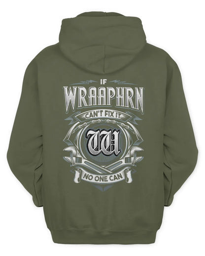 WRAAPHRN AP81-K4-626 - Personalized Ahmed Quote Apparel “If Ahmed Can't Fix It, No One Can” - Unisex Hoodie - Military Green