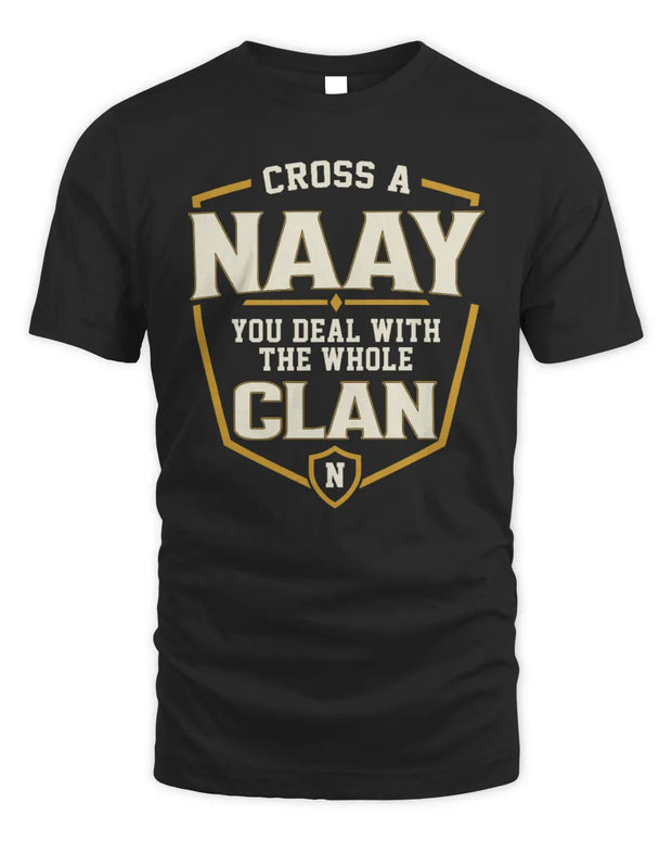 NAAY NT1-K008 Cross A/An NAME, You Deal With the Whole Clan | Personalized Vintage T-Shirt