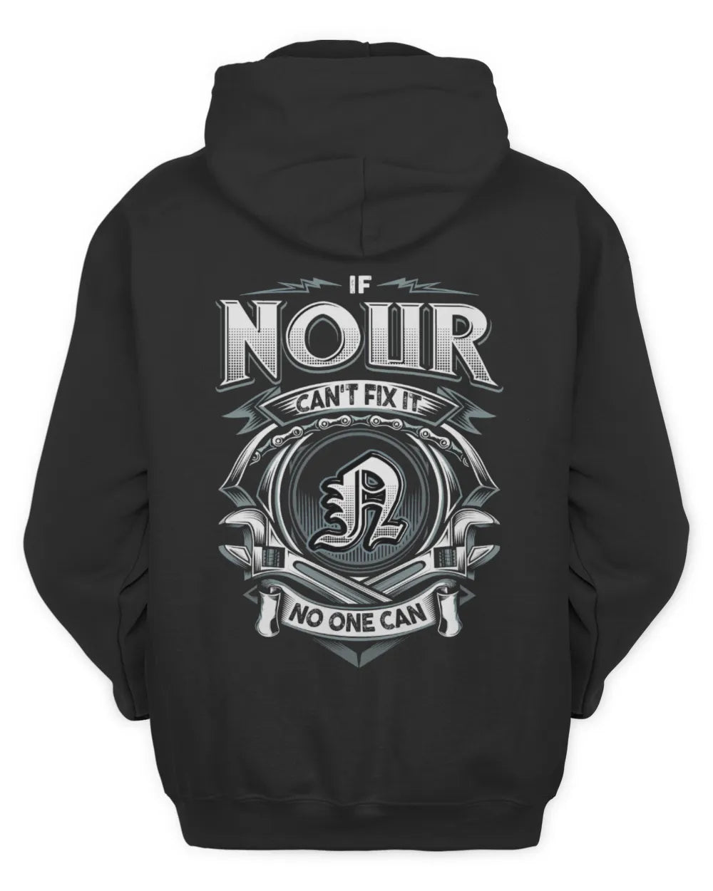NOUR AP81-K4-626 - Personalized Ahmed Quote Apparel “If Ahmed Can't Fix It, No One Can” - Unisex Hoodie - Black