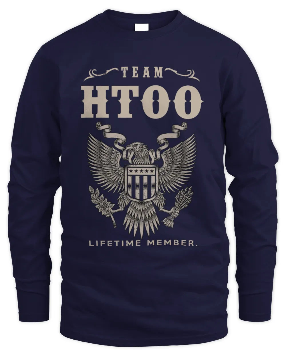HTOO TP06-K82 – Personalized Classic Style Apparel “Team NAME Lifetime Member” - Men's Long Sleeved T-Shirt - Navy