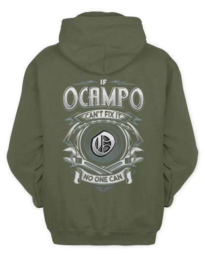 OCAMPO AP81-K4-626 - Personalized Ahmed Quote Apparel “If Ahmed Can't Fix It, No One Can” - Unisex Hoodie - Military Green
