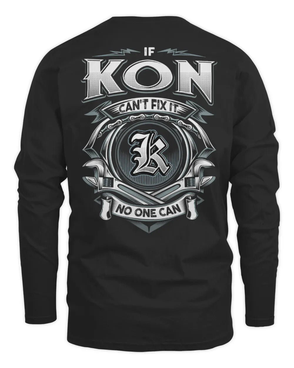 KON AP81-K4-626 - Personalized Ahmed Quote Apparel “If Ahmed Can't Fix It, No One Can” - Men's Long Sleeved T-Shirt - Black
