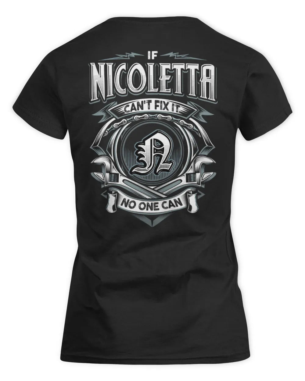 NICOLETTA AP81-K4-626 - Personalized Ahmed Quote Apparel “If Ahmed Can't Fix It, No One Can” - Women's Standard T-Shirt - Black