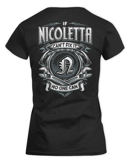 NICOLETTA AP81-K4-626 - Personalized Ahmed Quote Apparel “If Ahmed Can't Fix It, No One Can” - Women's Standard T-Shirt - Black