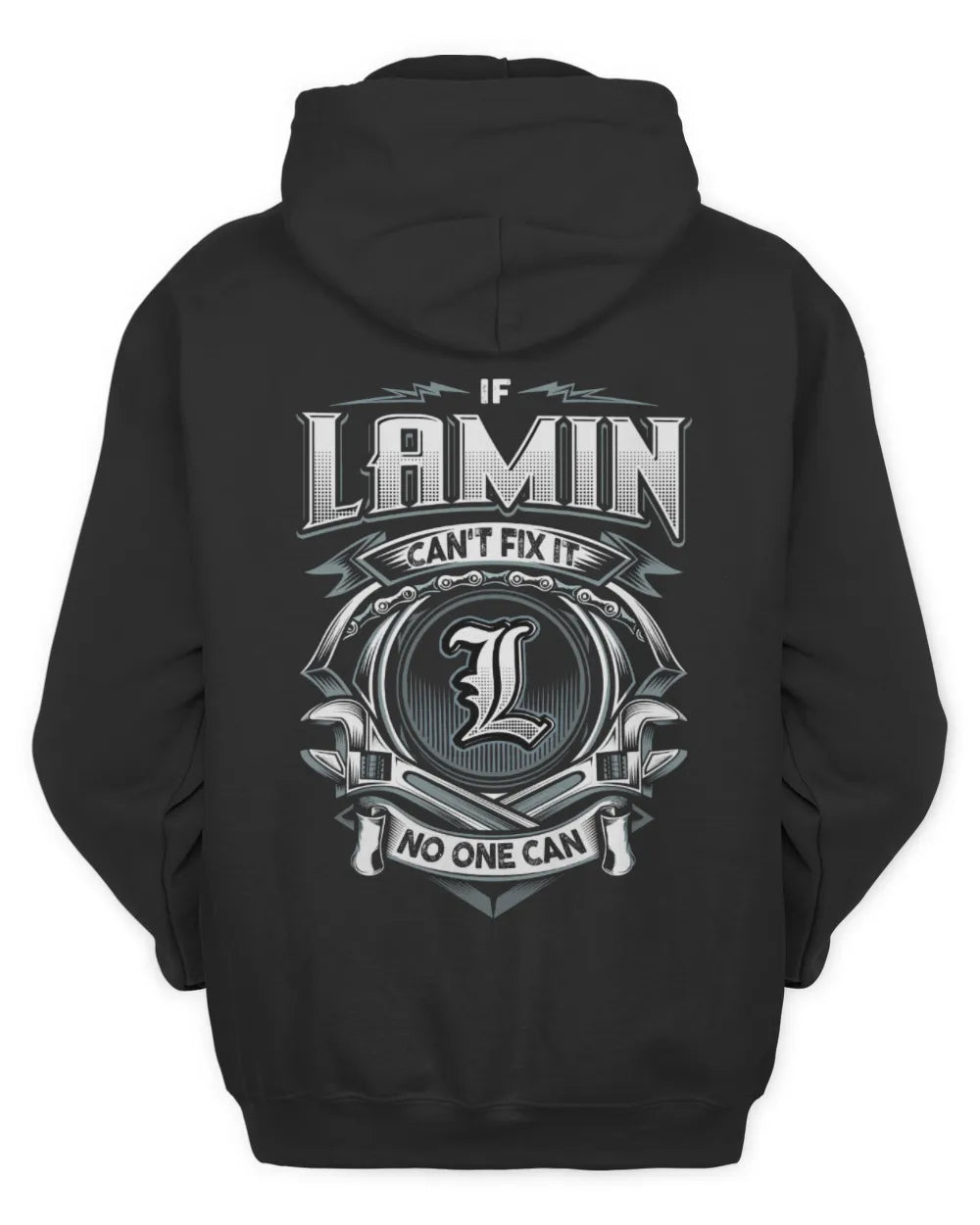 LAMIN AP81-K4-626 - Personalized Ahmed Quote Apparel “If Ahmed Can't Fix It, No One Can” - Unisex Hoodie - Black