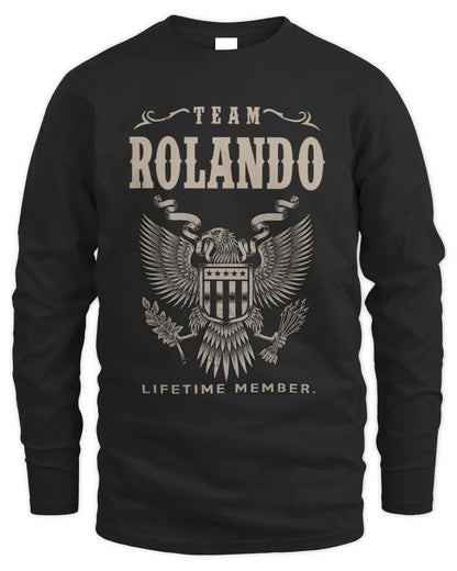 ROLANDO TP06-K82 – Personalized Classic Style Apparel “Team NAME Lifetime Member” - Men's Long Sleeved T-Shirt - Black