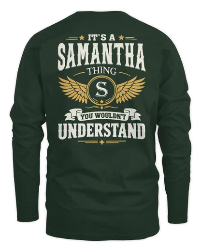 SAMANTHA KT06-M008 It’s a [NAME] Thing – You Wouldn’t Understand | Personalized Vintage T-Shirt - Men's Long Sleeved T-Shirt - Forest Green