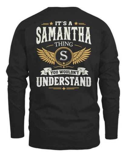 SAMANTHA KT06-M008 It’s a [NAME] Thing – You Wouldn’t Understand | Personalized Vintage T-Shirt - Men's Long Sleeved T-Shirt - Black