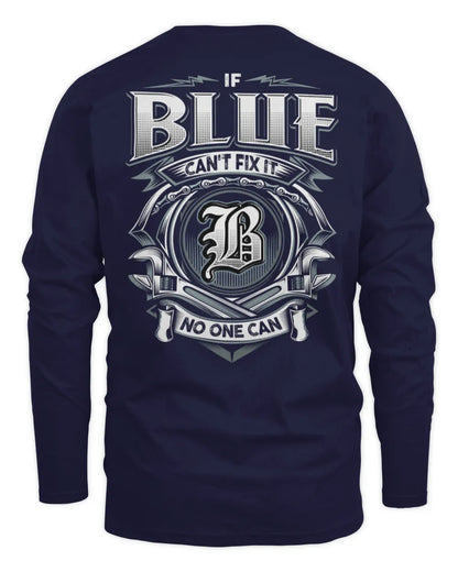BLUE AP81-K4-626 - Personalized Ahmed Quote Apparel “If Ahmed Can't Fix It, No One Can” - Men's Long Sleeved T-Shirt - Navy