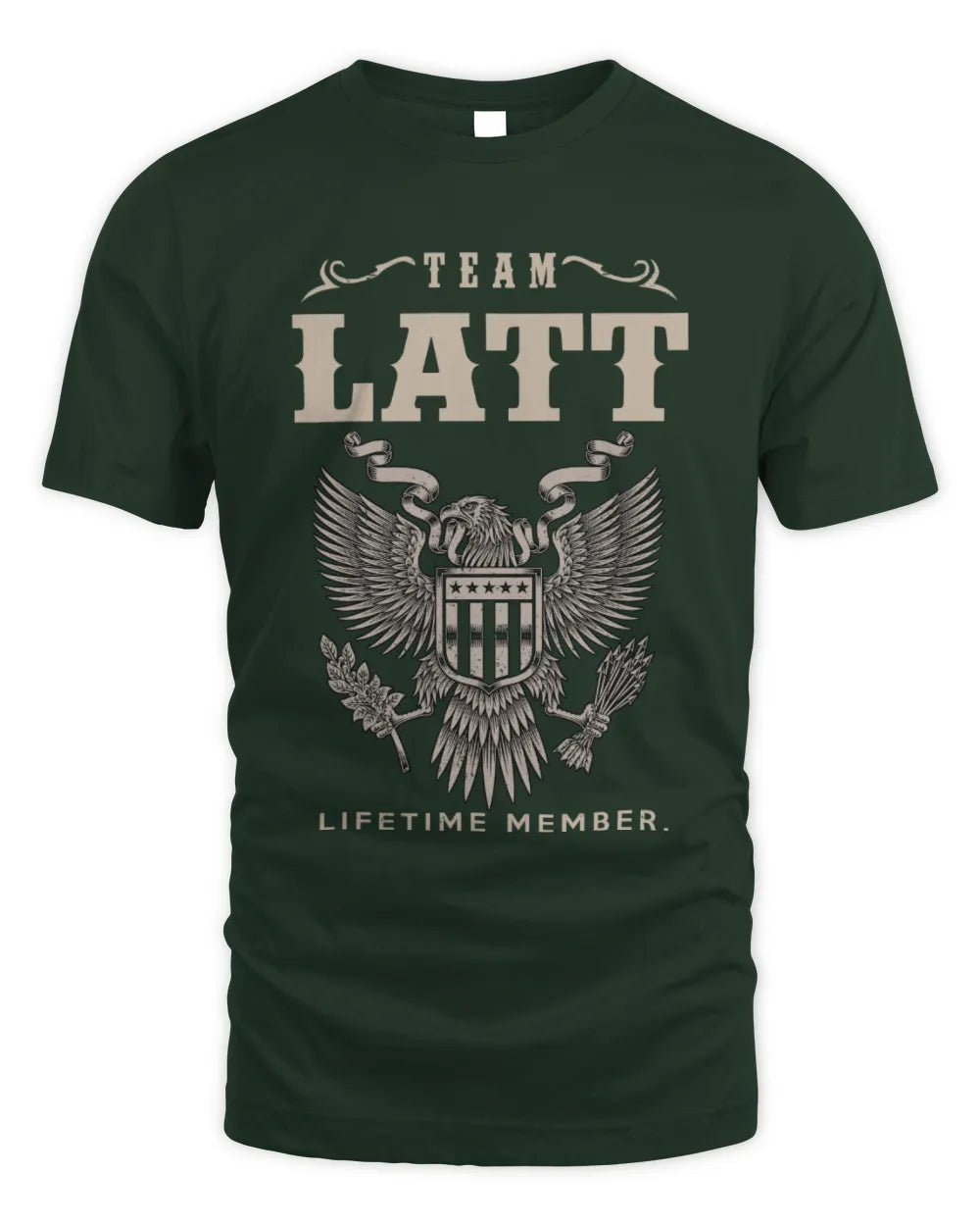 LATT TP06-K82 – Personalized Classic Style Apparel “Team NAME Lifetime Member” - Unisex Standard T-Shirt - Forest Green