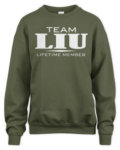 LIU BL62-K4-128 - Personalized “Team NAME Lifetime Member” - Unisex Sweatshirt - Military Green