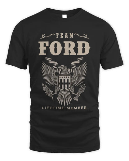 FORD TP06-K82 – Personalized Classic Style Apparel “Team NAME Lifetime Member” - Unisex Standard T-Shirt - Black