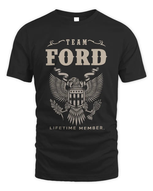 FORD TP06-K82 – Personalized Classic Style Apparel “Team NAME Lifetime Member” - Unisex Standard T-Shirt - Black