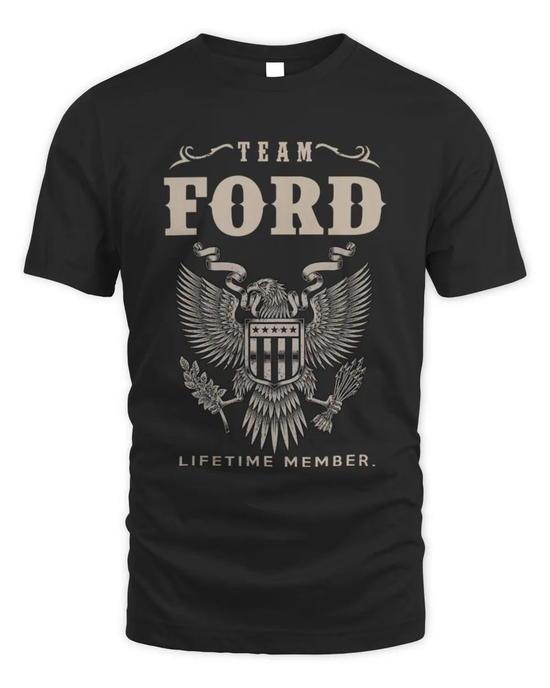 FORD TP06-K82 – Personalized Classic Style Apparel “Team NAME Lifetime Member” - Unisex Standard T-Shirt - Black