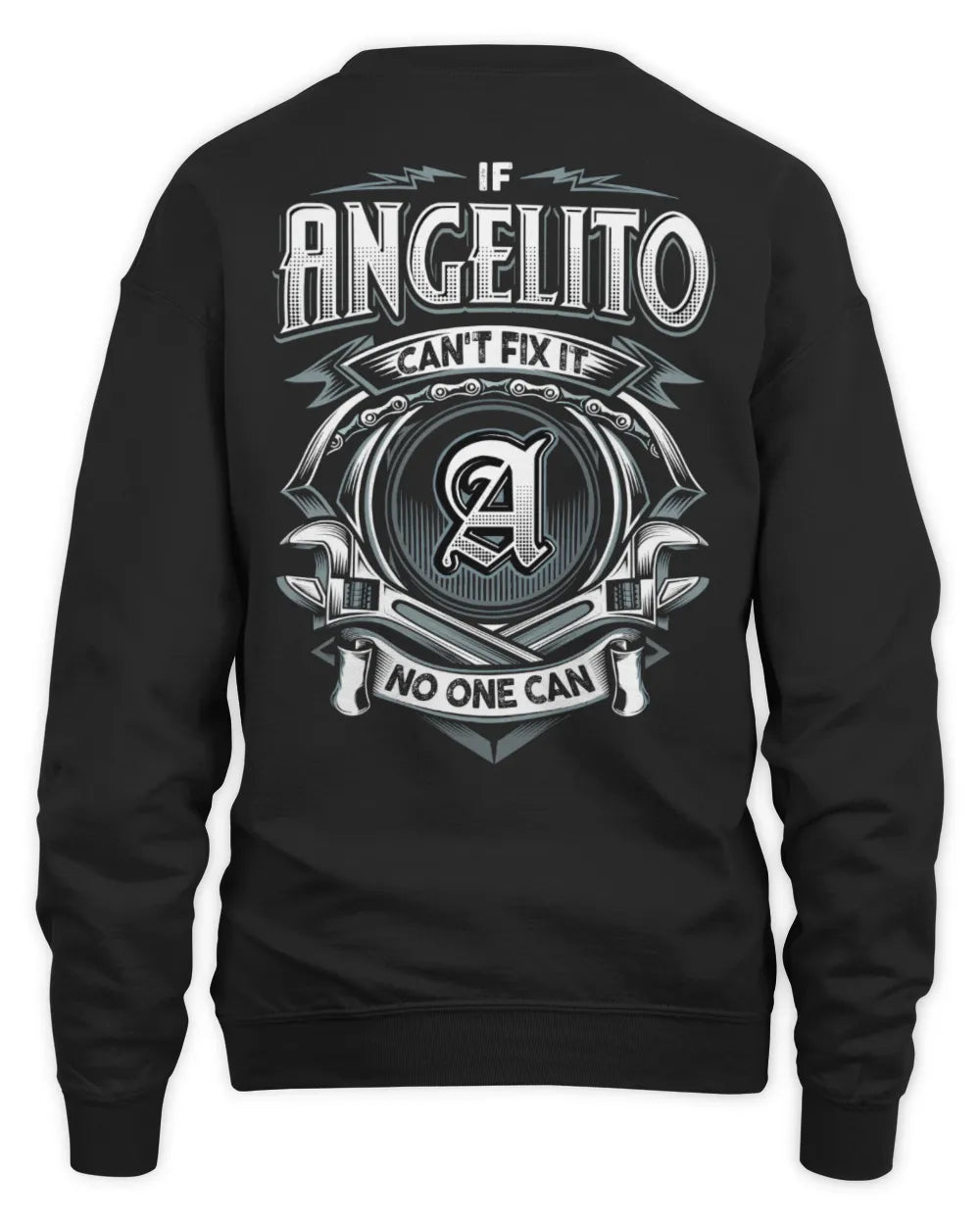 ANGELITO AP81-K4-626 - Personalized Ahmed Quote Apparel “If Ahmed Can't Fix It, No One Can” - Unisex Sweatshirt - Black