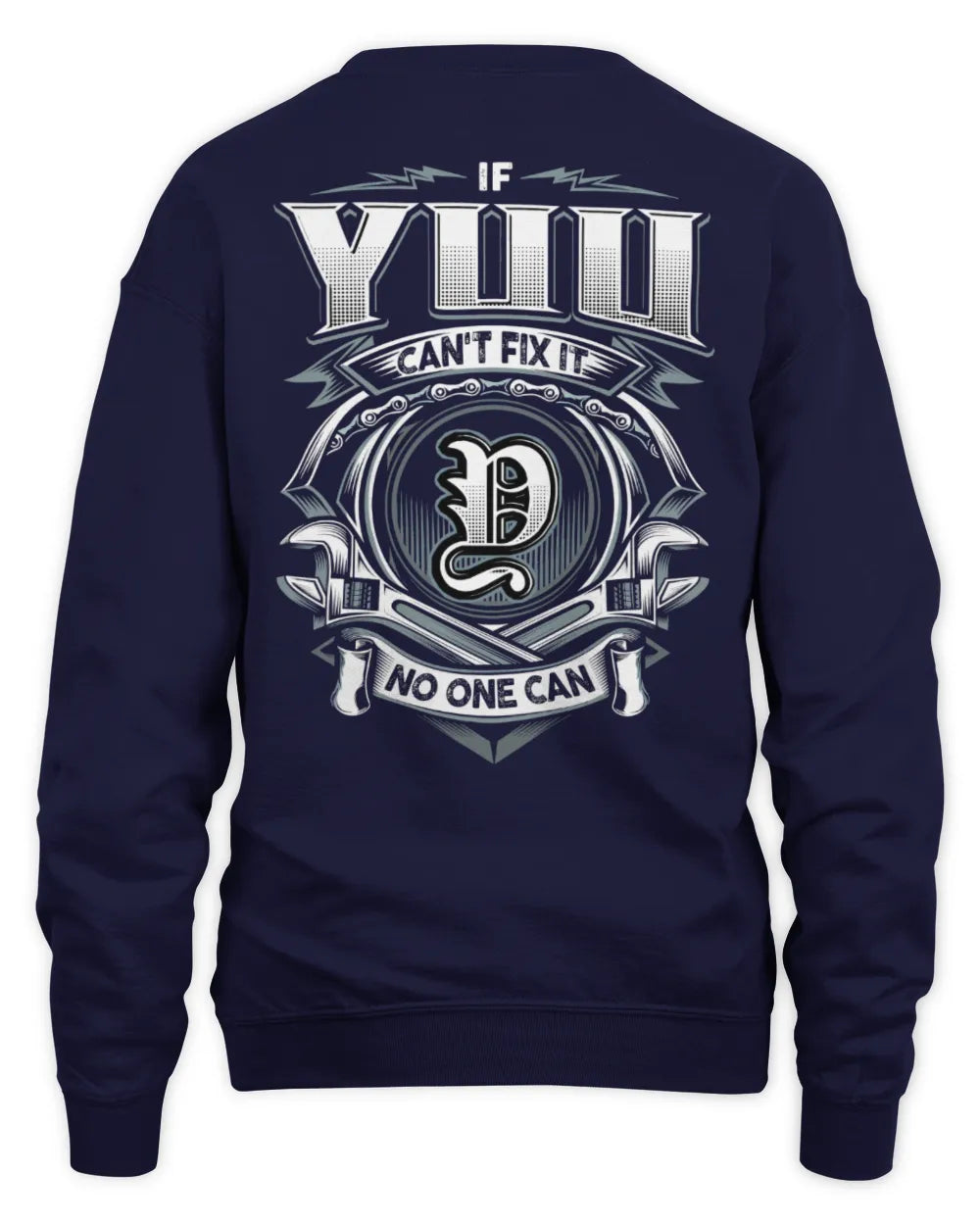 YUU AP81-K4-626 - Personalized Ahmed Quote Apparel “If Ahmed Can't Fix It, No One Can” - Unisex Sweatshirt - Navy