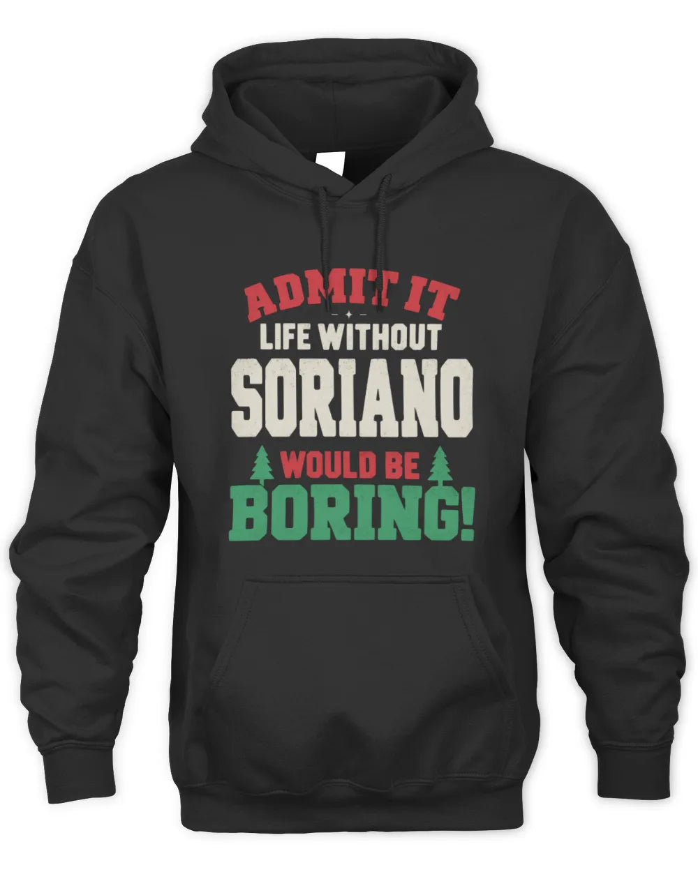 SORIANO P5 TH08 Christmas T-Shirt – “Life Without NAME Would Be Boring” - Unisex Hoodie - Black
