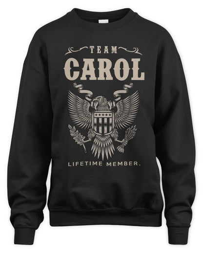 CAROL TP06-K82 – Personalized Classic Style Apparel “Team NAME Lifetime Member” - Unisex Sweatshirt - Black