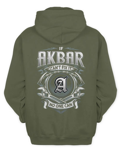 AKBAR AP81-K4-626 - Personalized Ahmed Quote Apparel “If Ahmed Can't Fix It, No One Can” - Unisex Hoodie - Military Green