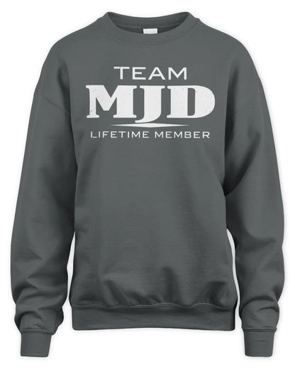 MJD BL62-K4-128 - Personalized “Team NAME Lifetime Member” - Unisex Sweatshirt - Charcoal