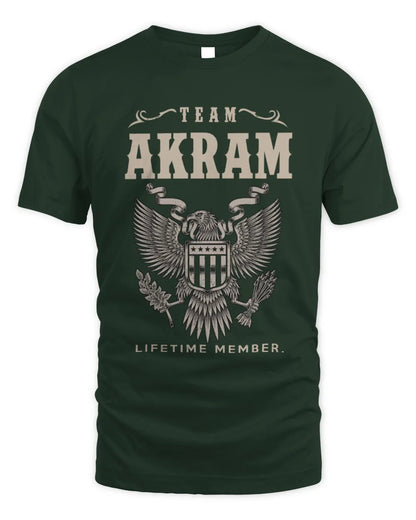 AKRAM TP06-K82 – Personalized Classic Style Apparel “Team NAME Lifetime Member” - Unisex Standard T-Shirt - Forest Green