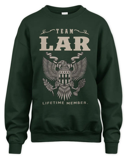 LAR TP06-K82 – Personalized Classic Style Apparel “Team NAME Lifetime Member” - Unisex Sweatshirt - Forest Green