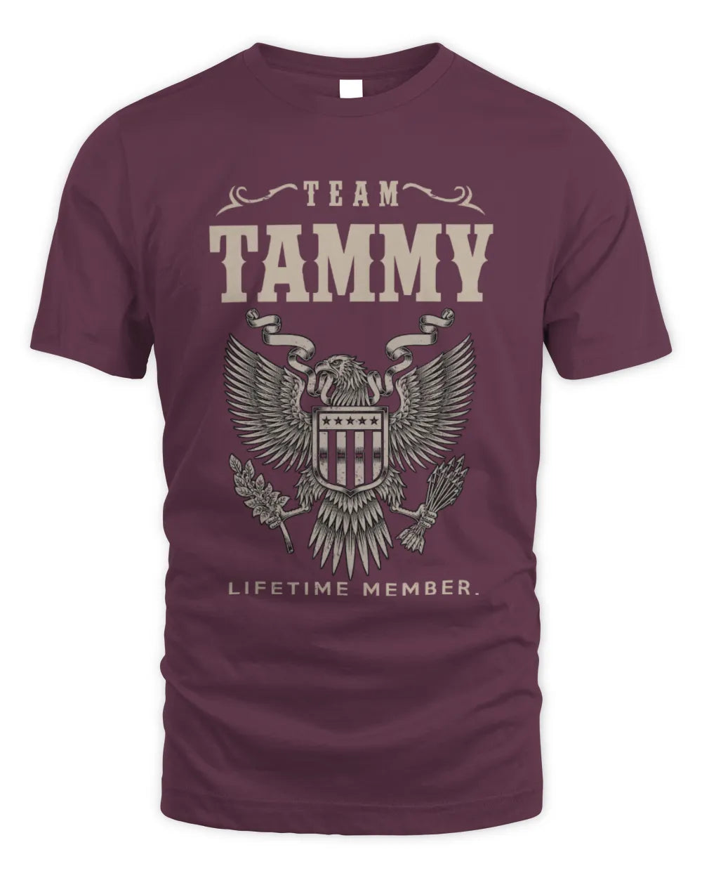 TAMMY TP06-K82 – Personalized Classic Style Apparel “Team NAME Lifetime Member” - Unisex Standard T-Shirt - Maroon
