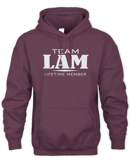 LAM BL62-K4-128 - Personalized “Team NAME Lifetime Member” - Unisex Hoodie - Maroon