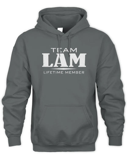 LAM BL62-K4-128 - Personalized “Team NAME Lifetime Member” - Unisex Hoodie - Charcoal