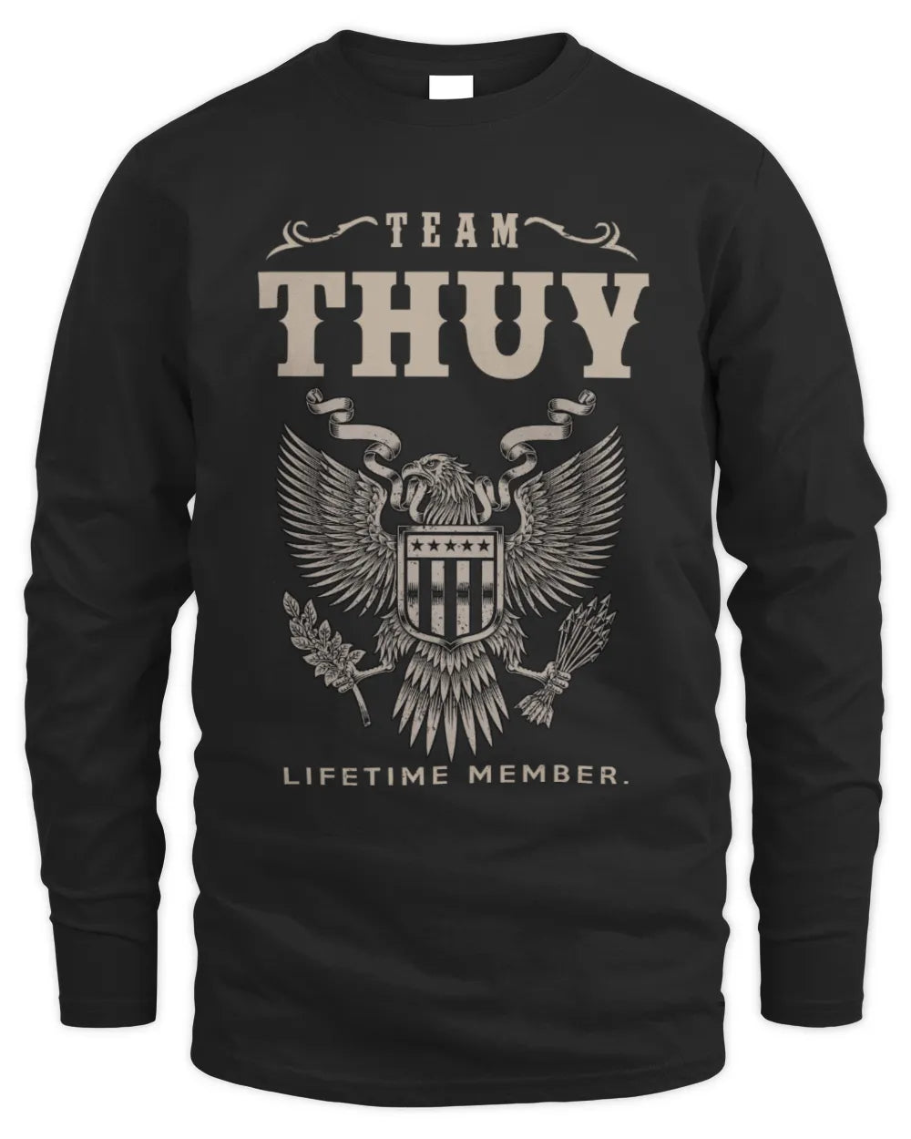THUY TP06-K82 – Personalized Classic Style Apparel “Team NAME Lifetime Member” - Men's Long Sleeved T-Shirt - Black